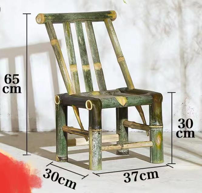 云宿/隐宿 靠背竹椅 翠绿色 竹制 65cm*37cm*30cm